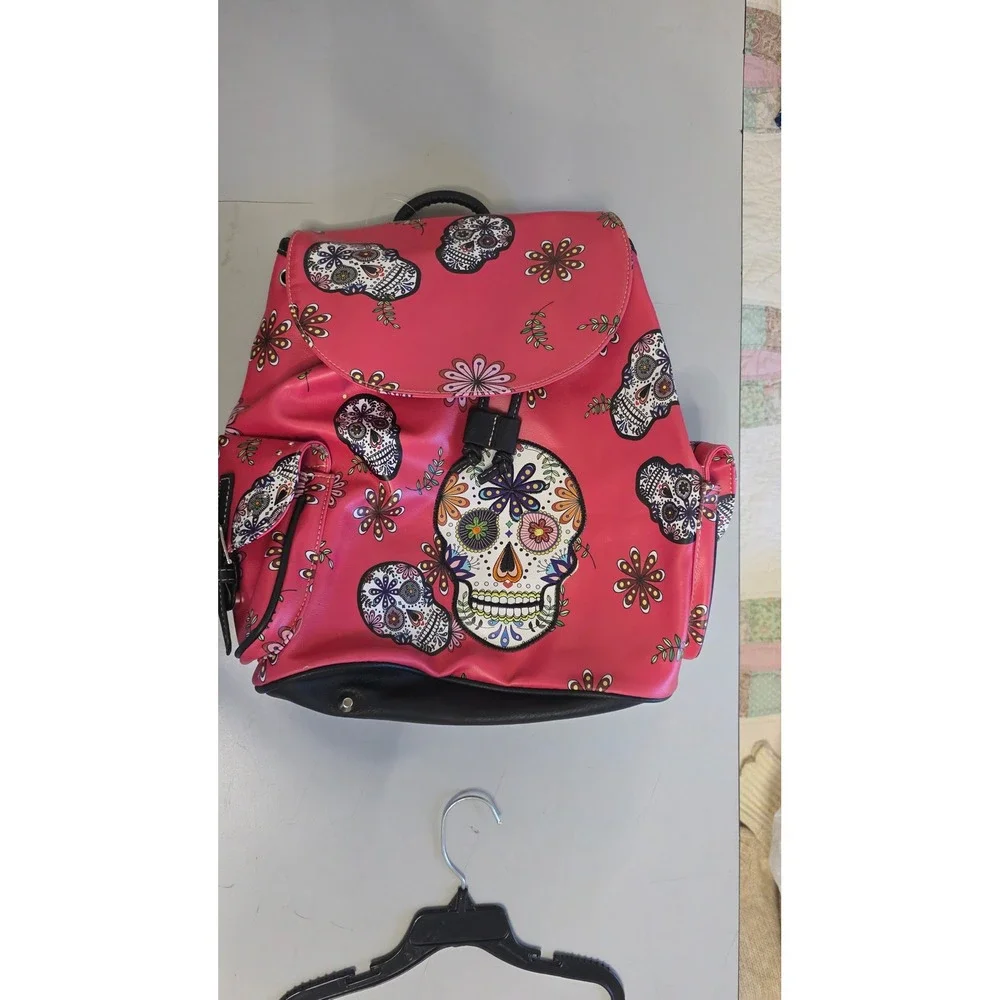 Unbranded Sugar Skull Backpack Women Medium Pink NWOT
